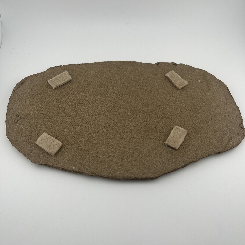 Studio Pottery Wood Pattern Platter, Signed, Cheese Or Charcuterie Ceramic Board - Picture 4 of 12
